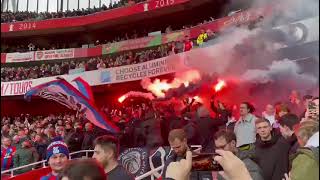 Crystal Palace Holmesdale Fanatics away at Arsenal in Premier League [upl. by Alyose661]