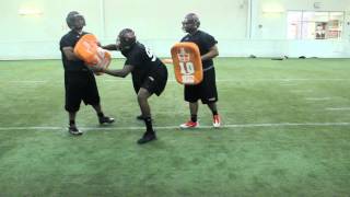 Tusculum DLine Double Team Drill [upl. by Mar]