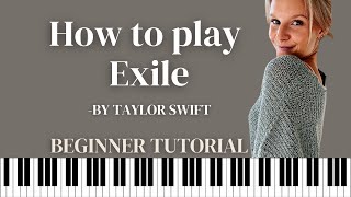 Taylor Swift Piano Tutorial Simple Exile [upl. by Attenoj]