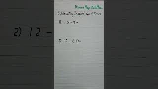 Subtracting Integers  How to Subtract Positive and Negative Integers shorts [upl. by Eiahpets]