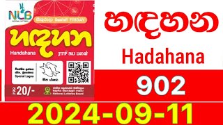 Hadahana 902 Lottery Result today 20240911 hadahana NLB [upl. by Elroy]