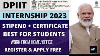 Govt of india DPIIT Internship 2023  Stipend  certificate  Best for Students  part time job [upl. by Laure]