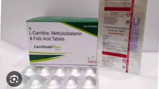 Carnitude Plus Tablets LCarnitine Methylcobalamin amp Folic Acid Tablets [upl. by Nwahsir]