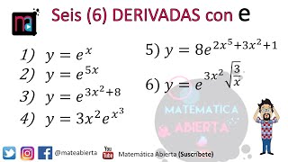 6 DERIVADAS con e EULER  EXPLICACIÓN  Ejercicios  Nivel Iniciando [upl. by Adnerak417]