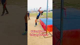 National jumper 💪 shots viralvideo highjump physical shotsfeed indianarmy girls [upl. by Atinej]