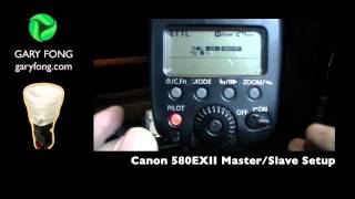 Canon 580exII  Setup for MasterRemote TriggerSlave [upl. by Marceau]