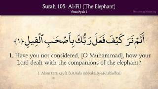 Quran 105 Surah AlFil The Elephant Arabic and English translation HD [upl. by Yelrac]