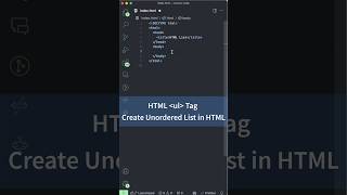 Create Unordered Lists in HTML ul Tag  HTML Tutorial for Beginners html [upl. by Alemaj]