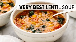 VERY BEST LENTIL SOUP  vegetarian onepot lentil soup recipe [upl. by Airotel861]