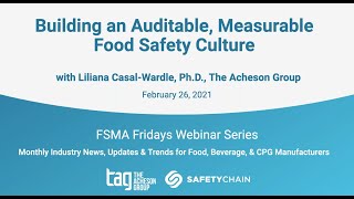 Building an Auditable Measurable Food Safety Culture  FSMA Fridays [upl. by Notsua]