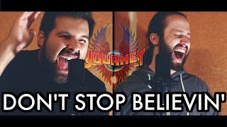 DONT STOP BELIEVIN  Journey Caleb Hyles amp Jonathan Young  Metal Cover [upl. by Shorter]