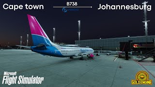 MSFS2020 LIVE Cape Town ✈ Johannesburg  B738 BEYONDATC  msfs2020 [upl. by Airogerg]