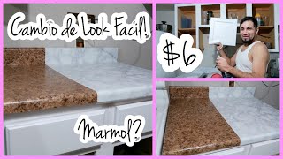 Cómo Restaurar Gabinetes de Cocina  DIY Renueva Cocina Papel Marmol😱🙌Vlogsdiarios KarenVlogs [upl. by Dayiz582]