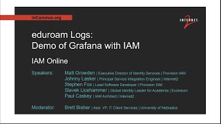 eduroam Logs Demo of Grafana with IAM November 2023 [upl. by Nedi]