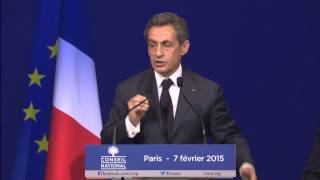 Conseil National du 7 février 2015  Discours de Nicolas Sarkozy [upl. by Marte495]