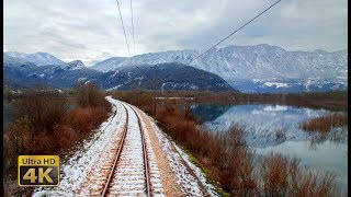 4K CABVIEW Bijelo Polje  Bar  Winter ride from snowy mountains to Adriatic Sea coast [upl. by Spense]