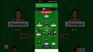 INW vs PKW Dream 11INW vs PKW Dream 11 PredictionIndia vs Pakistan ICC T20 Womens World Cup [upl. by Nek]