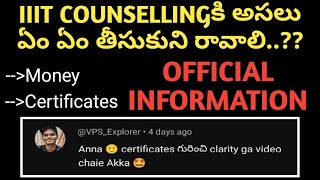 Important Certificates for IIIT Counselling 2024 [upl. by Suivatal239]