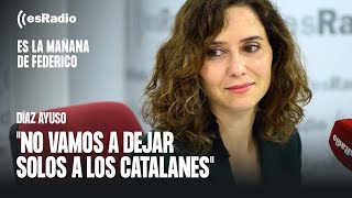 Díaz Ayuso anima a acudir a la manifestación de Barcelona quotNo vamos a dejar solos a los catalanes [upl. by Denney155]