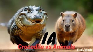 ¿Como Se VE a un COCODRILO Corriendo Junto a Otros Animales IA con Pixverse [upl. by Modestine]