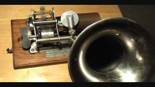 SLEIGH RIDE PARTY 1897 Columbia Brown Wax Christmas Cylinder Played on EAGLE Graphophone Phonograph [upl. by Darbee55]