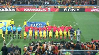 españa holanda spain holland final copa mundo world cup 2010 sudafrica  himnos [upl. by Itoc]