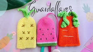 Guardallaves a crochet frutas y verdura [upl. by Garnes]