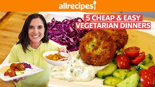 5 Cheap amp Easy Vegetarian Dinners  Tacos Lasagna Korma Burger amp Falafel  Allrecipes [upl. by Rosemarie33]