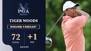 2024 PGA Championship Tiger Woods cards 1 in Round 1  Highlight amp Recap  CBS Sports [upl. by Elauqsap377]