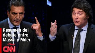 Resumen del debate presidencial en Argentina entre Sergio Massa y Javier Milei [upl. by Swehttam]