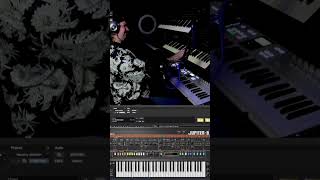 This sounds INSANE Jupiter with the left hand Juno with the right synth synthtok juno [upl. by Akialam]