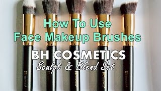 BH Cosmetics Face Makeup Brushes Set Tutorial  How To Use [upl. by Ev]