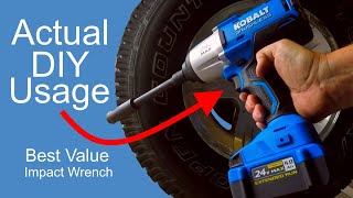 Kobalt 24v Max Brushless 12 in Impact Wrench Review Real Use Wheel Lug Nuts Rusty Bolts and Nuts [upl. by Yadseut514]