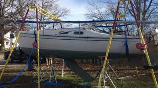 Lift Sailboat off Trailer [upl. by Ardnaik673]