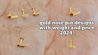 gold new nose pin designs with weight and price 2024gold nose ring designs with price [upl. by Steffen236]