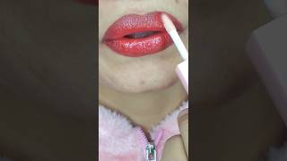 How to apply Red Glossy Lips💄😱 lipstick lipstickhack lipsticklover lipsticktutorial shorts [upl. by Gershom]