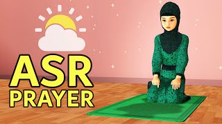 How to pray Asr for Girls  Step by Step  with Subtitle [upl. by Barina]