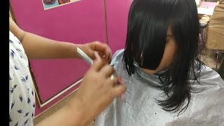 Front Layers and Back Straight Hair CutGirl Short Layers Hair cut layer hair cut full tutorial [upl. by Eiramrefinnej554]