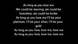 As Long As You Love Me  Justin Bieber ft Big Sean  Official Lyrics [upl. by Nolad]