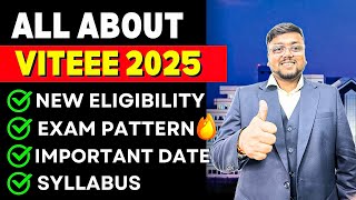 All About VITEEE Exam 2025 😍  Registration Eligibility  Admission Exam Pattern  VITEEE 2025 [upl. by Llevram]