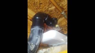 ABS Drain pipe fix with EZ fuse in two places cant get behind the wall to fix last leak [upl. by Heintz]