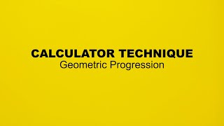 Calculator Technique  Geometric Progression using Canon F789SGA [upl. by Nidnerb108]