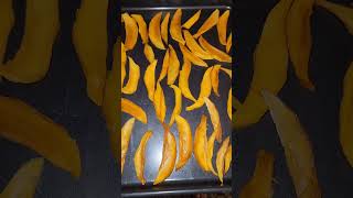 Fresh baked mangoes  Dehydrated Mangoes backyardfruits bakingsnacks fruitsnacks [upl. by Harelda]