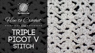 How to Crochet the Triple Picot V Stitch [upl. by Nalro]