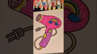 Sunnie Creative  Glow cosmetics bold easy coloring book  asmr coloring markers Hairdryer [upl. by Tor323]