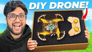 DIY CARDBOARD DRONE  WILL IT FLY [upl. by Boycie]