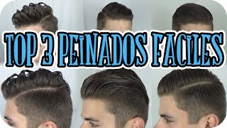 ✄ TOP3 Peinados Faciles Hombres DIY Rapidos Sencillo Perfecto Para Fiesta Curso Tutorial Paso a Paso [upl. by Elva959]