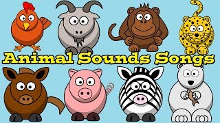 Animal Sound Songs Collection for Children  Learn Sounds Animals Make  Kids Learning Videos [upl. by Alvar]