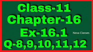 Ex161 Q8 to 12 Class 11  Probability  NCERT Math  Q 8 to 12 Ex 161 Class 11 Math [upl. by Wojak]