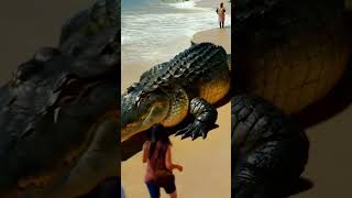 STUNNING GIANT CROCODILE SEEN ON THE BEACH [upl. by Lauder]